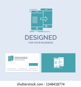 data, Sharing, sync, synchronization, syncing Business Logo Glyph Icon Symbol for your business. Turquoise Business Cards with Brand logo template.