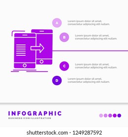 data, Sharing, sync, synchronization, syncing Infographics Template for Website and Presentation. GLyph Purple icon infographic style vector illustration.