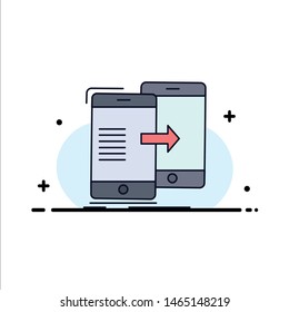 data, Sharing, sync, synchronization, syncing Flat Color Icon Vector. Vector Icon Template background