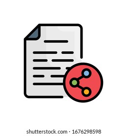 Data Sharing Vector filled outline icon style illustration.