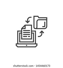 Data Sharing Vector Illustration, outline sign