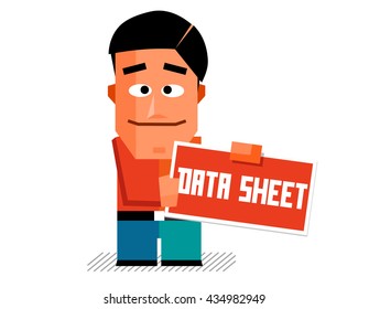 Data sheet. Flat vector illustration.