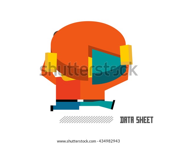 Vektor Stok Data Sheet Flat Vector Illustration (Tanpa Royalti ...