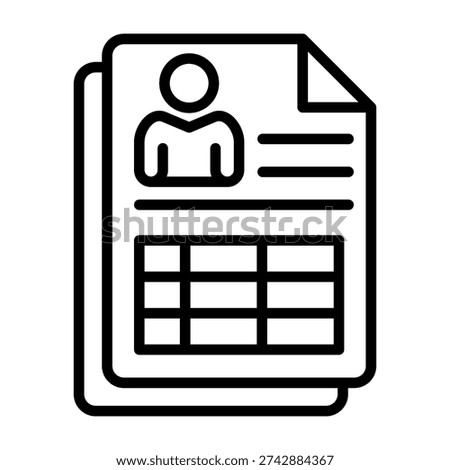 Data Sheet Icon Line Style Vector Illustration