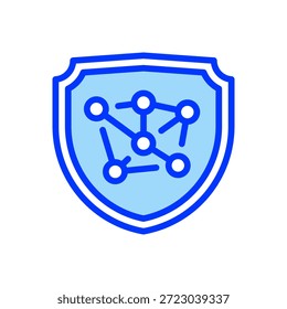 Data Shield Line Icon, Outline Symbol for Privacy Protection, Cyber Safety, Information Security, Digital Defense, and Secure Storage. Vector Sign Icon.