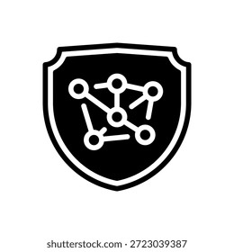 Data Shield Line Icon, Outline Symbol for Privacy Protection, Cyber Safety, Information Security, Digital Defense, and Secure Storage. Vector Sign Icon.