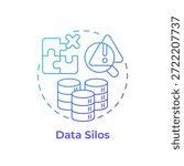 Data silos blue gradient concept icon. Database system, information organization. Round shape line illustration. Abstract idea. Graphic design. Easy to use in infographic, presentation