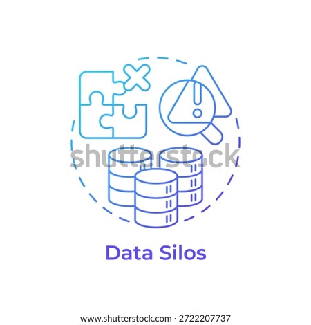 Data silos blue gradient concept icon. Database system, information organization. Round shape line illustration. Abstract idea. Graphic design. Easy to use in infographic, presentation