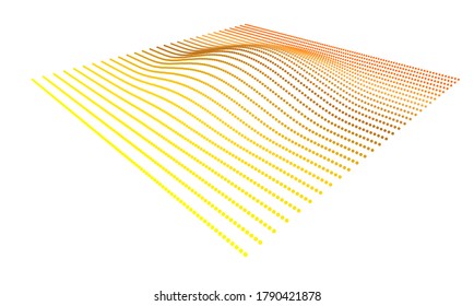 Data slice in the volume of the distribution function of point data. Three-dimensional flow of analytical information. The bulge of the mountain in the context of science.