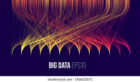 Data Sort Network. Data Science Technology. Machine Learning Analysis Concept