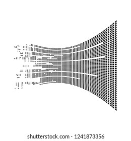 Data sorting from chaos to order.big data processing techniques. Machine learning visualization. Pixel background.