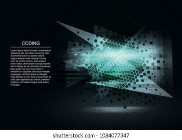 Data Sorting. From Chaos to System. Artificial intelligence. Big Data. Smart system. Programming, Coding. Vector Illustration. Technologic Background. 