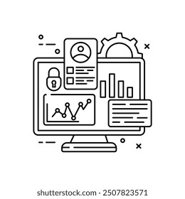 Data Sorting Outline Icon, Vector illustration