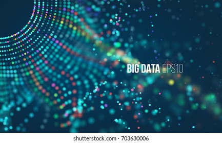 Data sorting process. Big data futuristic infographic. Colorful particle grid with bokeh - Shutterstock ID 703630006