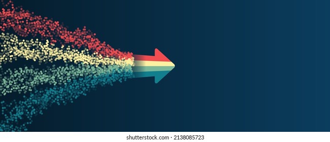 Datensortierungsprozess. Ein dynamisches Informationsarray, bestehend aus Linien in Form von Pfeilen. Big Data Stream futuristische Infografiken. Dateistrukturierung, maschinelles Lernen. Visualisierung großer Daten.