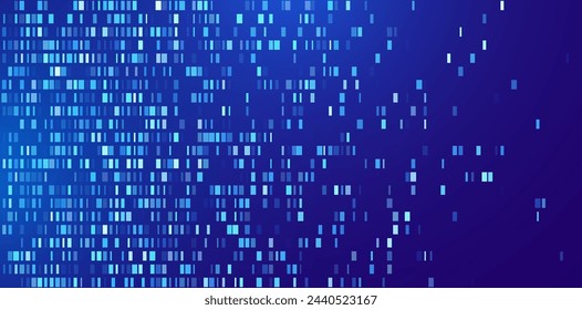 Concepto de visualización de ordenación de datos. Desfragmentación de datos del sistema. Inteligencia Artificial. Big Data. Ilustración vectorial. Secuencia de ADN Abstracto HUD Ruido de fondo.