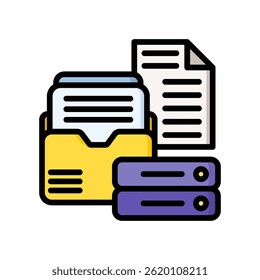 Data Source Icon Lineal Color Vector Illustration