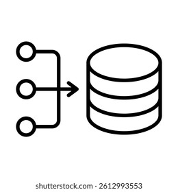 Data Source Icon Vector Line Icon Design
