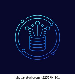 data sources icon, linear design