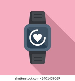 Data sport smartwatch icon flat vector. Healthcare equipment. Workout smart