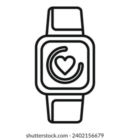 Data sport smartwatch icon outline vector. Healthcare equipment. Workout smart