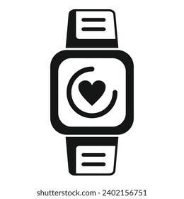 Icono de reloj inteligente de datos simple vector. Equipo sanitario. Inteligente de entrenamiento