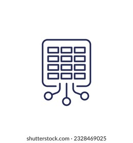 data to spreadsheet line icon