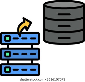 Data Stacks Line Filled Vector Icon Design