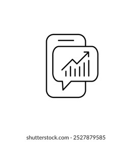 estatísticas de dados app fino ícone de contorno vetor design bom para web ou aplicativo móvel