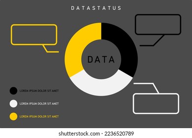 Data status graphic. Business logo and data blank.