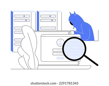 Data stealing malware abstract concept vector illustration. Data protection, stealing private information, internet security, malware installation, hacker attack, cyber crime abstract metaphor.