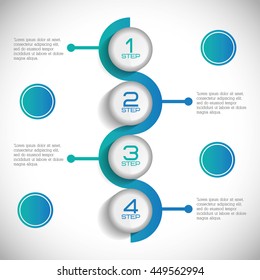 Data and steps represented by infographics labels icon. Colorfull and isolated illustration