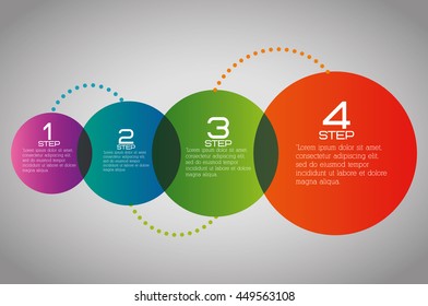 Data and steps represented by multicolored infographics labels icon. Colorfull and isolated illustration