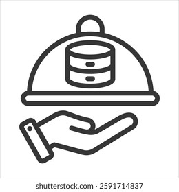 Data Steward Outline Icon Vector Illustration