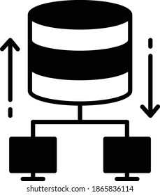 Data Storage and Access vector icon design, Cloud computing and Internet hosting services Symbol on White background, centralized database Concept,