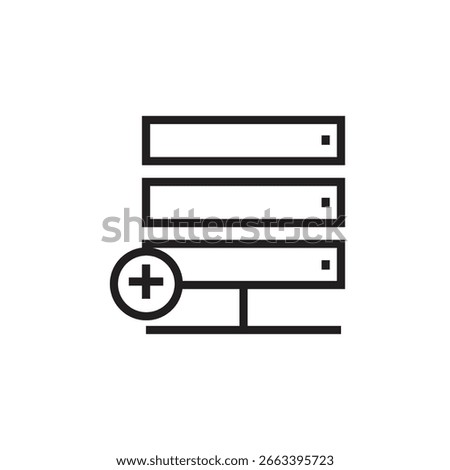 data storage add icon outline editable stroke line drawing eps
