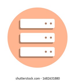 Data storage badge icon. Simple glyph, flat vector of web icons for ui and ux, website or mobile application