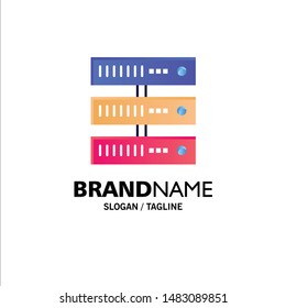 Data Storage Business Logo Template. Flat Color