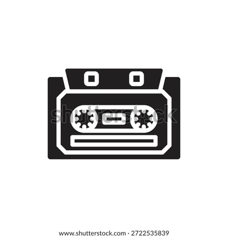 Data Storage Cassette Filled Icon Vector Illustration