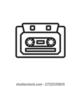 Ilustración vectorial de iconos de contorno de cassette de almacenamiento de datos