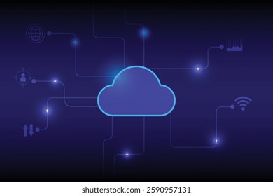 data storage cloud internet database and data server concept. technology background