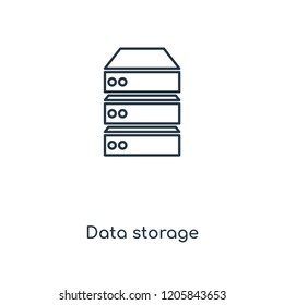 Data storage concept line icon. Linear Data storage concept outline symbol design. This simple element illustration can be used for web and mobile UI/UX.