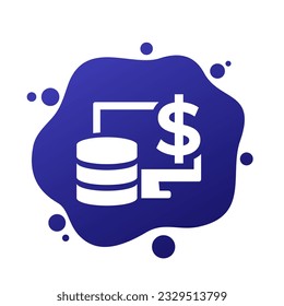 data storage costs vector icon for web