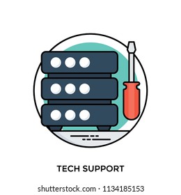 Data storage devices along with screwdrivers, proposing an icon for database support 