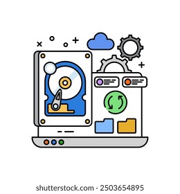 Farbsymbol "Datenspeicherung - Füllfarbe", Vektorgrafik