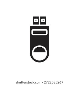 Ilustración vectorial de íconos llenos de la unidad flash de almacenamiento de datos