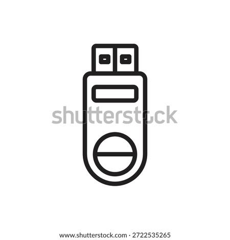Data Storage Flash Drive Outline Icon Vector Illustration