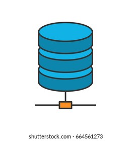 Data storage flat line icon