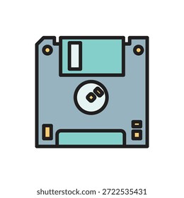 Data Storage Floppy Disc Icon Vector Illustration