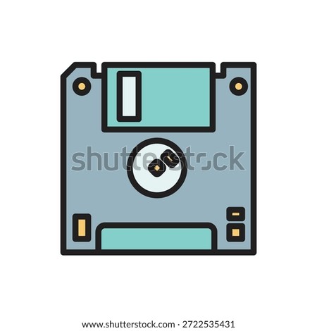 Data Storage Floppy Disc Icon Vector Illustration